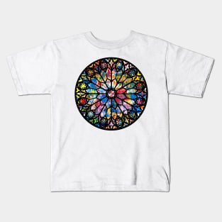 Notre-Dame Cathedral Paris France Graffiti Rose Window Kids T-Shirt